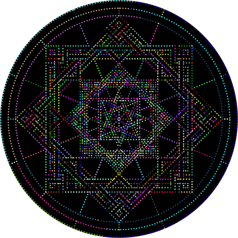 Interleaved Geometric Mandala Dots Prismatic