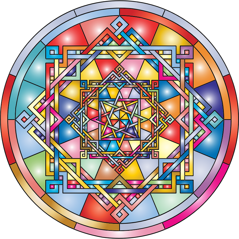 Interleaved Geometric Mandala Prismatic