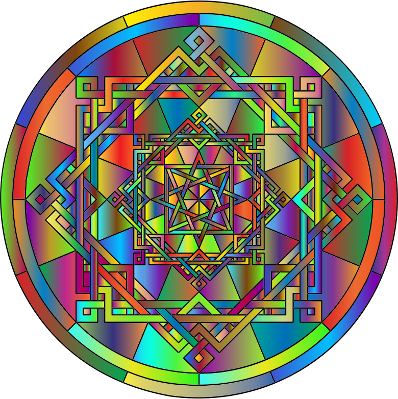 Interleaved Geometric Mandala Polyprismatic