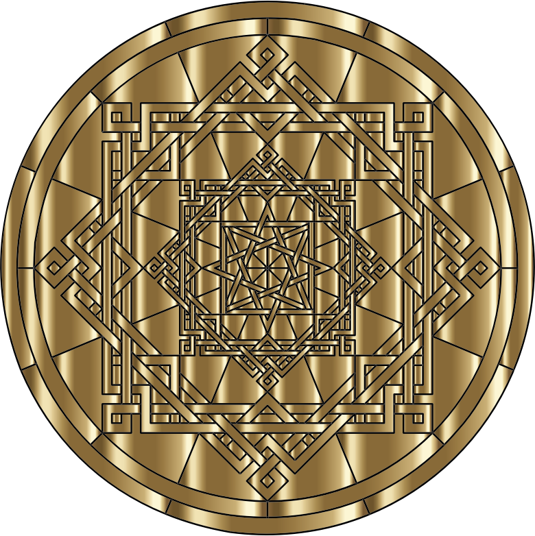 Interleaved Geometric Mandala Gold