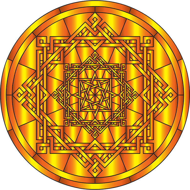 Interleaved Geometric Mandala Gold 2