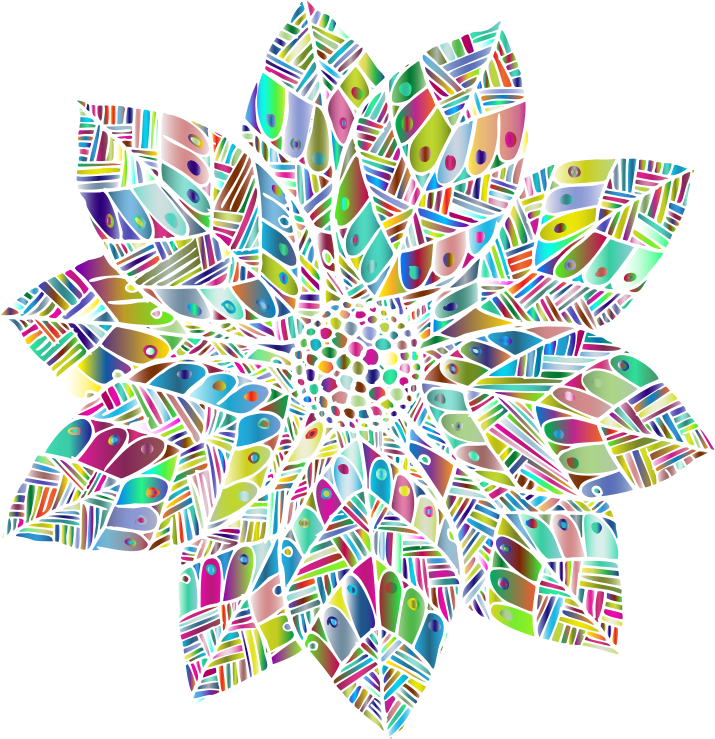 Hand Drawn Flower Line Art Polyprismatic