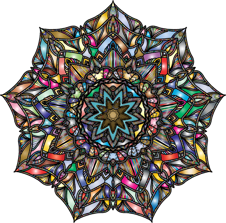 Detailed Hand Drawn Mandala Prismatic