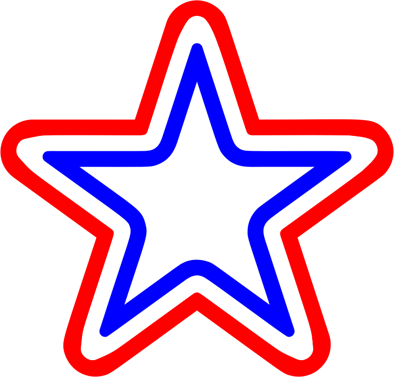 Red White Blue Star Rounded