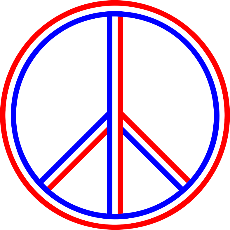 Red White Blue Peace Sign