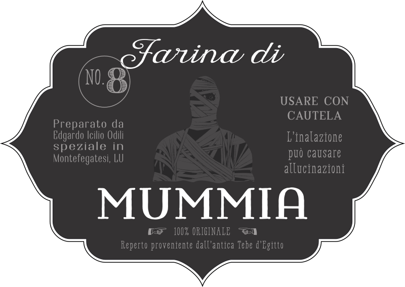 Etichetta per Halloween - Farina di mummia