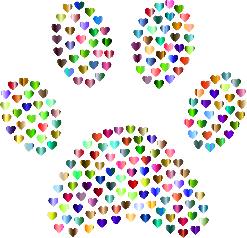 Paw Print Hearts Chromatic