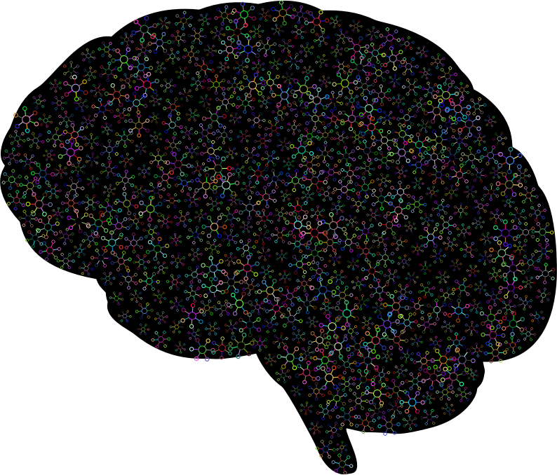 Abstract Molecular Brain Prismatic With BG