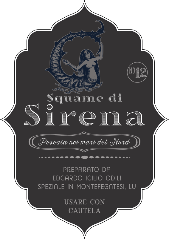 Etichetta per Halloween - Squame di sirena