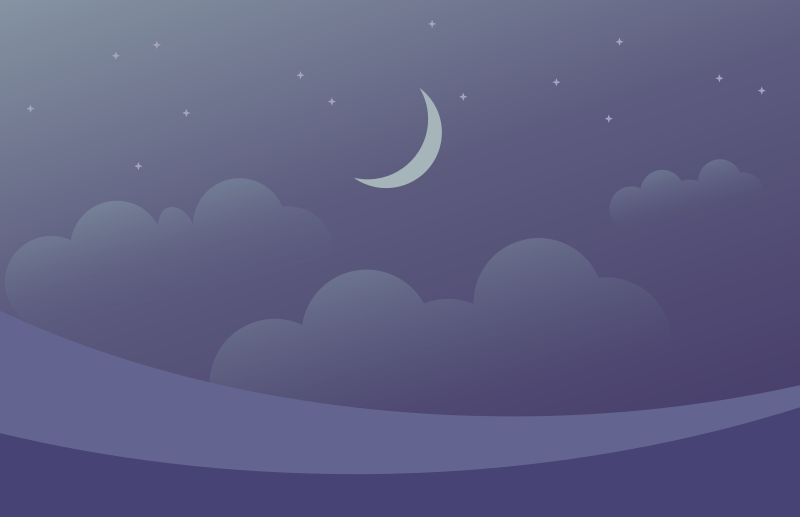 Moon and stars and clouds background