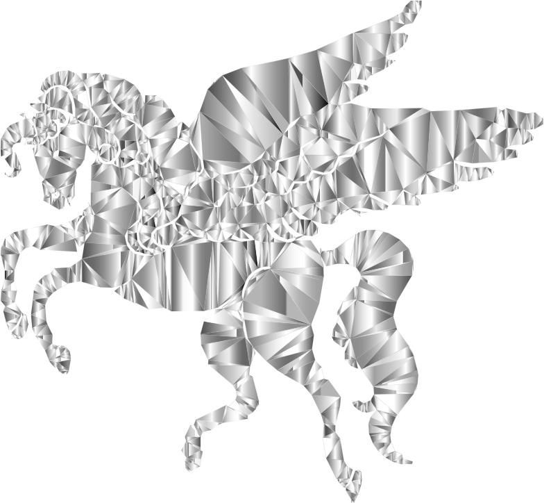 Winged Unicorn Low Poly 2