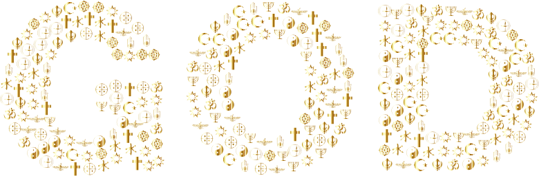 God Religious Symbols Design Gold No BG