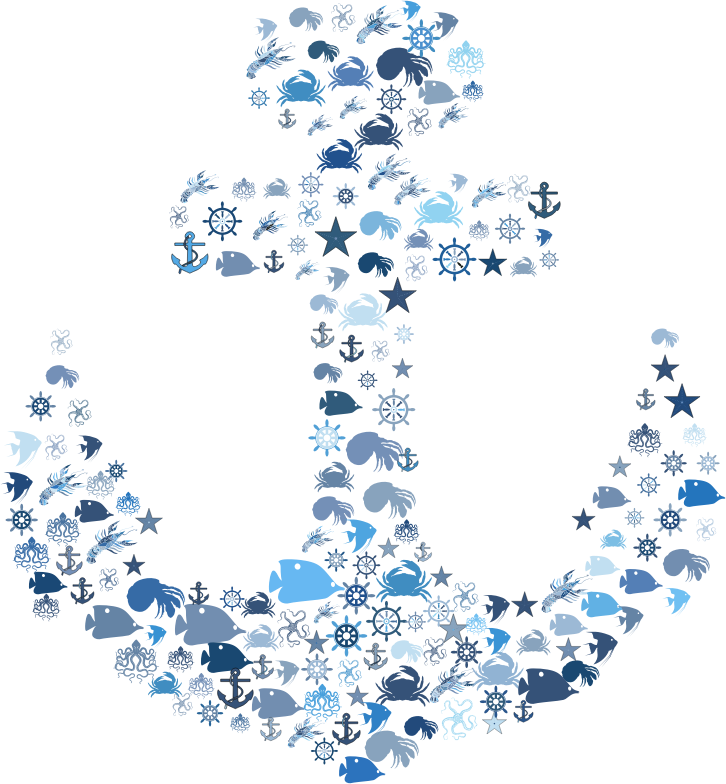 Nautical Anchor Design Aqua