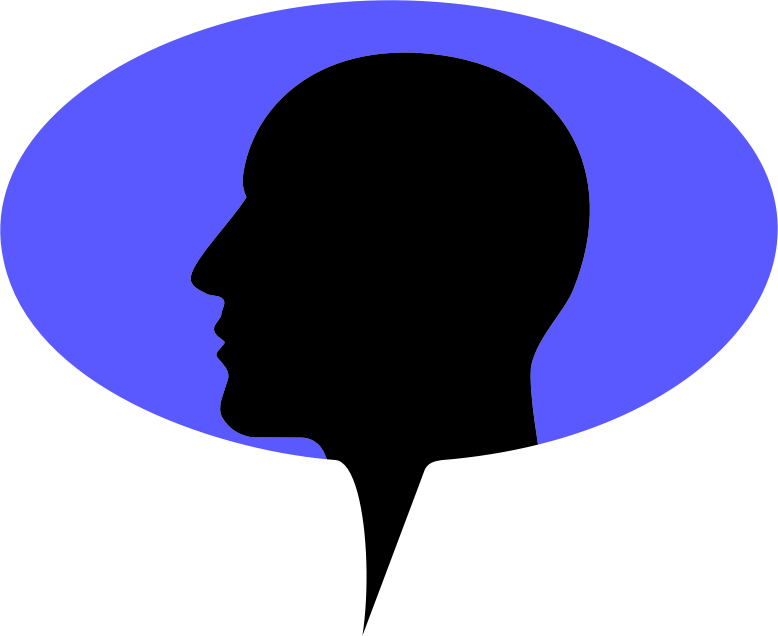 Man Head Silhouette Speech Bubble