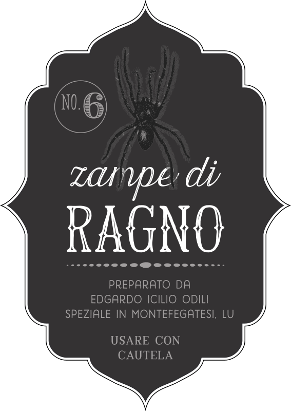 Etichetta per Halloween - Zampe di ragno