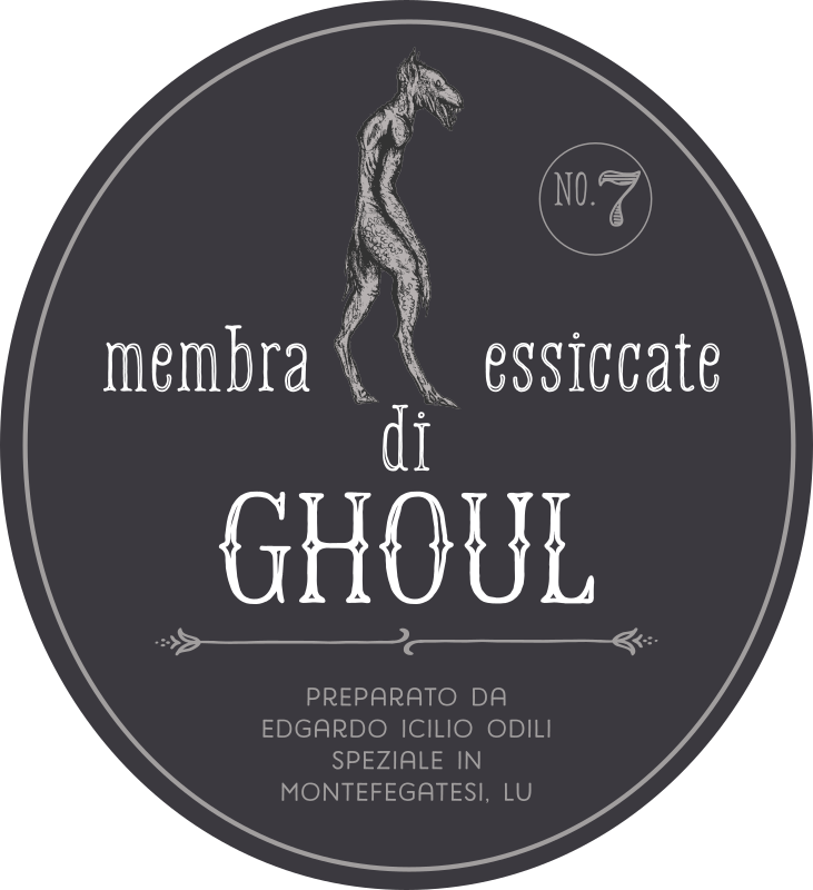 Etichetta per Halloween - Membra essiccate di ghoul
