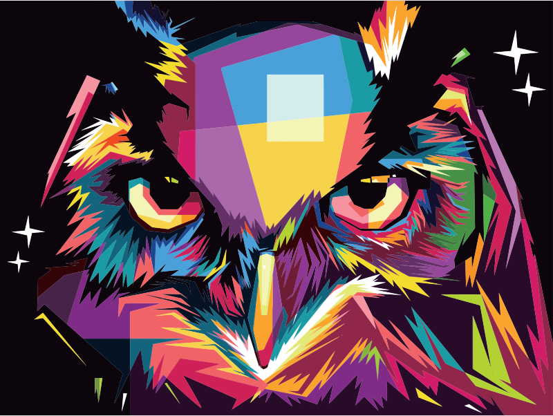 Geometric Owl Pop Art By RizkyDwi123