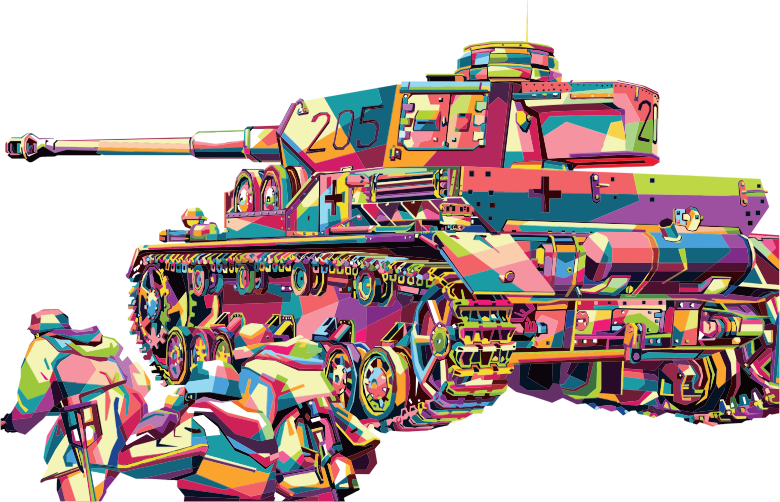 Geometric Tank Pop Art By RizkyDwi123