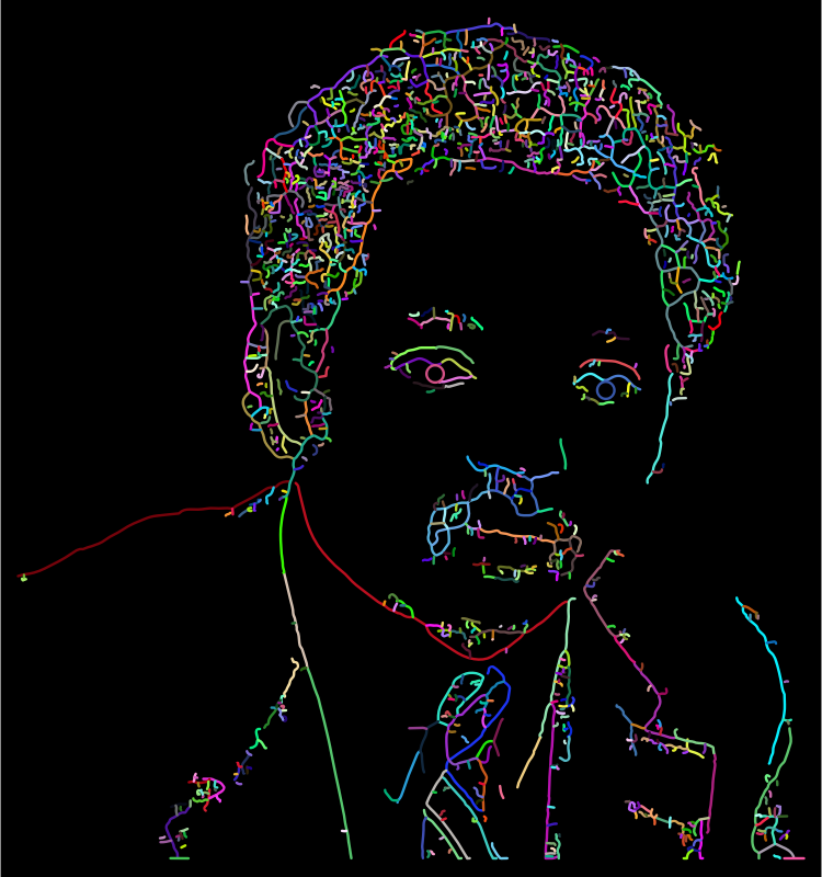 Jesse Jackson Portrait Line Art Prismatic