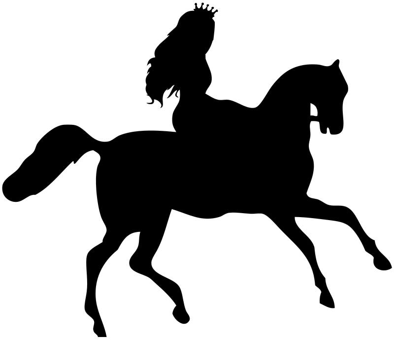 princess riding on horse silhouette