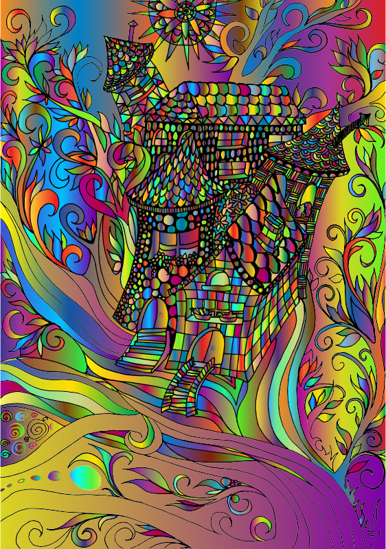 Fantasy Flourish Line Art Surreal 2