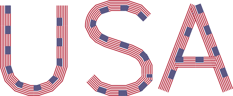 USA Flag Typography