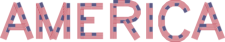 America Flag Typography