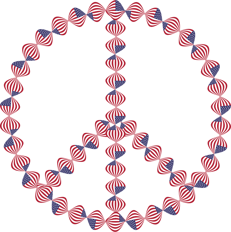 American Flag Twist Peace Sign
