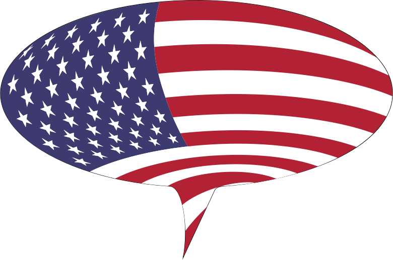 American Flag Speech Bubble With Stroke