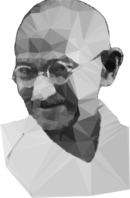 Gandhi Portrait Low Poly