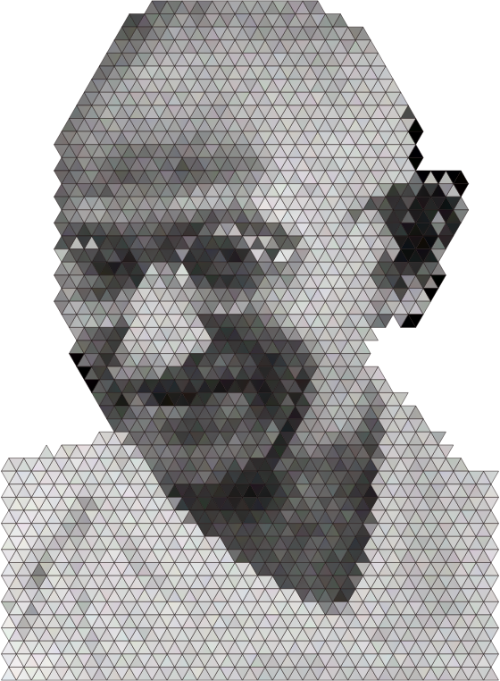 Gandhi Portrait Low Poly III