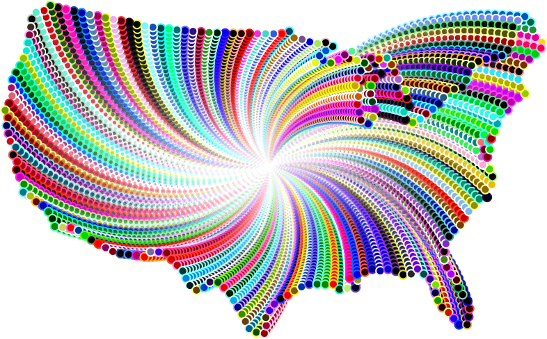 Psychedelic United States Map