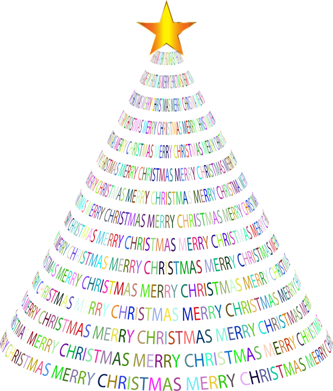 Christmas Tree Typography Type III Prismatic No BG