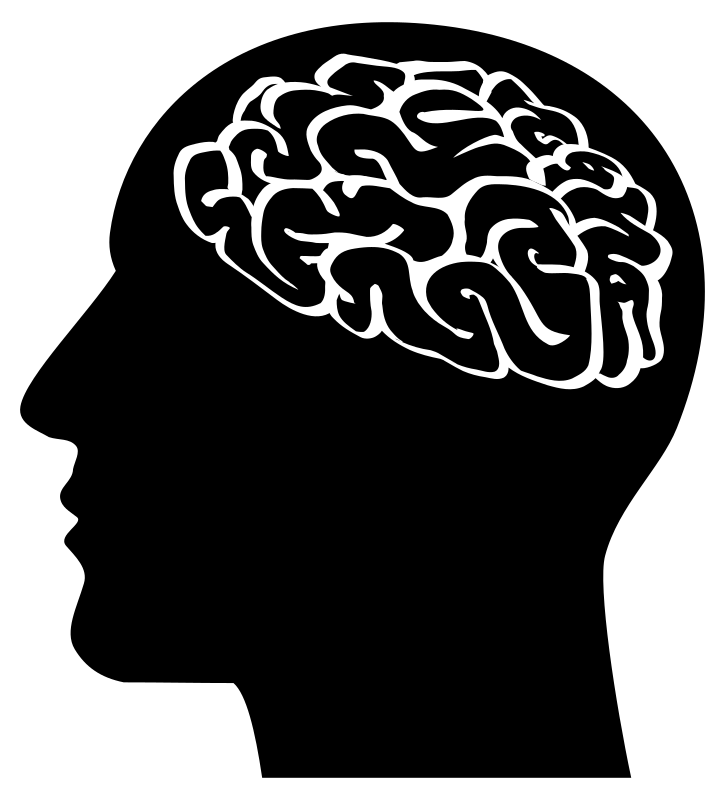 Head with brain silhouette