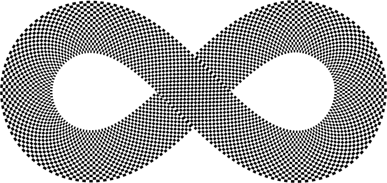 Dense Checkerboard Infinity Symbol