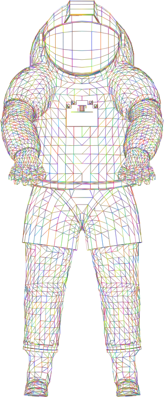 Nasa Spacesuit 3D Wireframe Polyprismatic