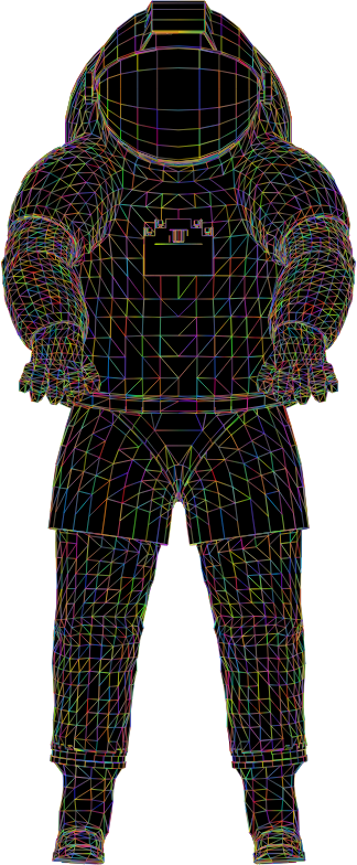 Nasa Spacesuit 3D Wireframe Polyprismatic With BG