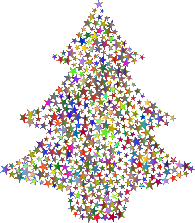 Christmas Tree Stars Polyprismatic No BG
