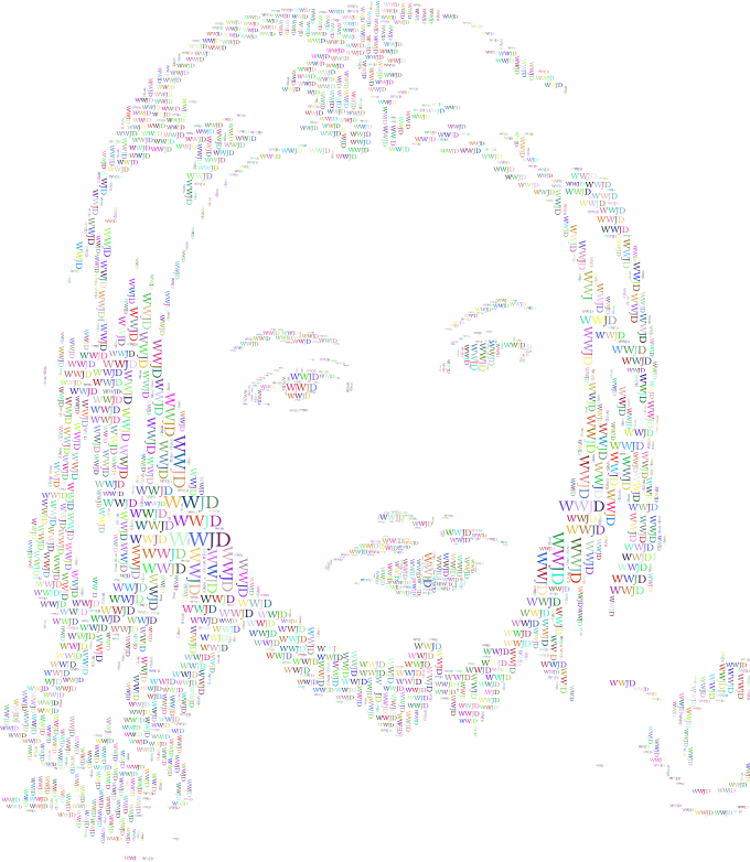 Jesus Christ Face Typography Prismatic