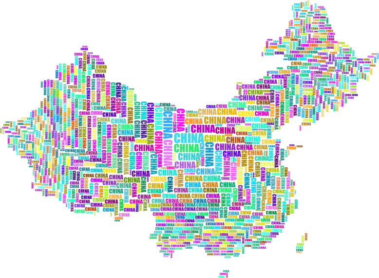 China Map Typography