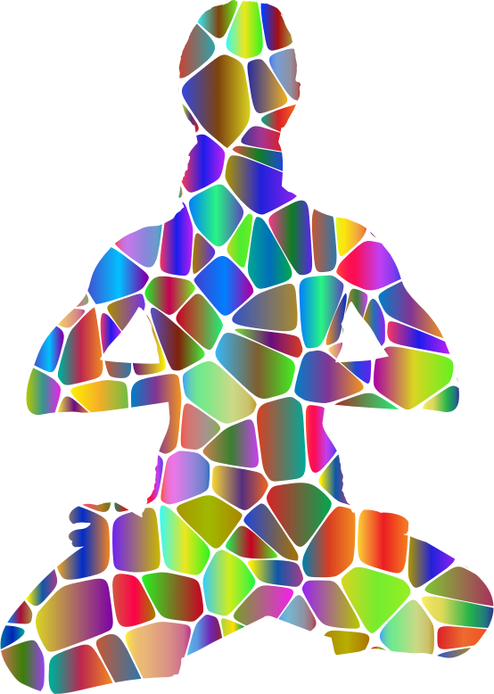 Female Yoga Pose 20 Silhouette Tiles Polyprismatic