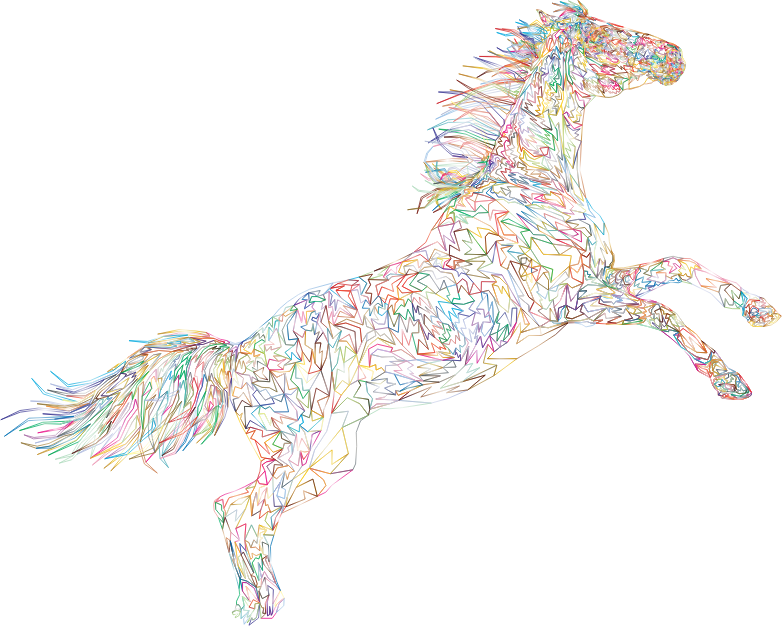 Raging Horse Wireframe Prismatic No BG