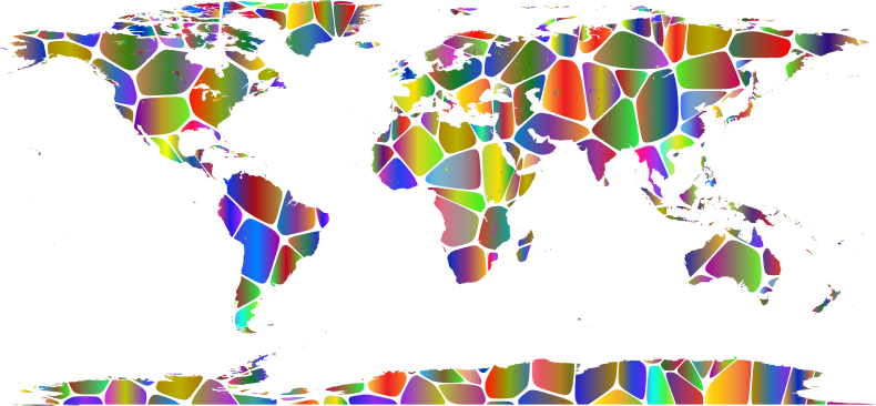 World Map Large Tiles Polyprismatic