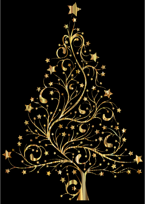 Starry Christmas Tree Gold II