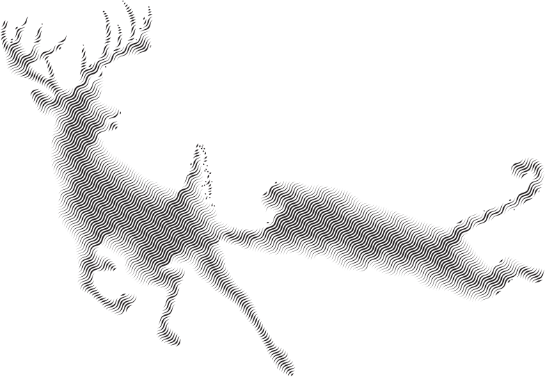 Deer And Mountain Lion Silhouette Waves