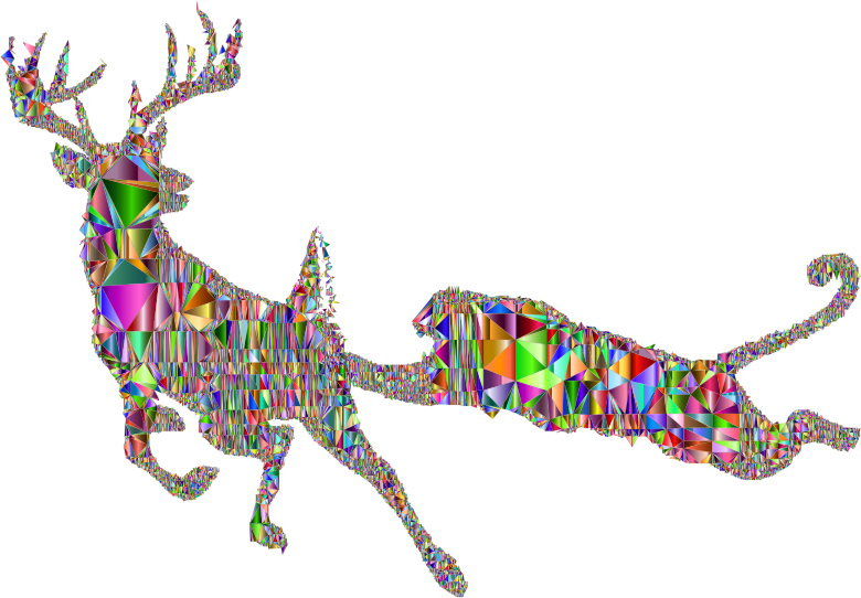 Deer And Mountain Lion Silhouette Mesh Chromatic