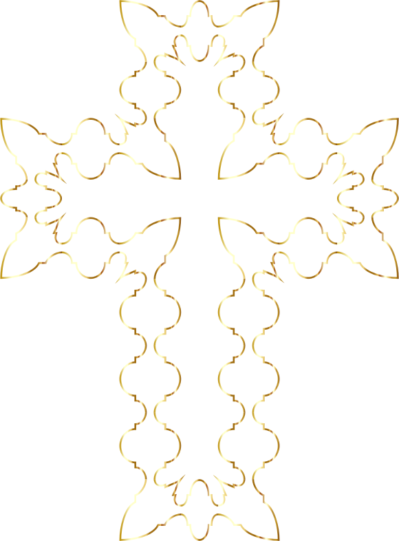 Geometric Braces Cross Gold No BG