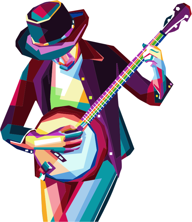 Geometric Man Playing Guitar By RizkyDwi123