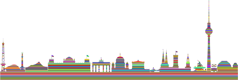 Berlin Cityscape Skyline Silhouette Polyprismatic