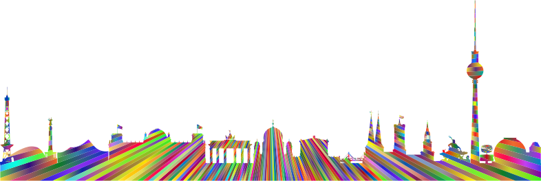 Berlin Cityscape Skyline Silhouette Polyprismatic Type II